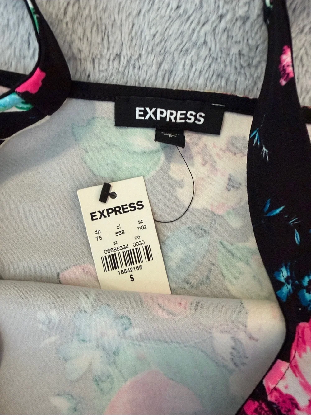 Express Black Floral Girls' One-Piece Swimsuit with Pink & Green Accents